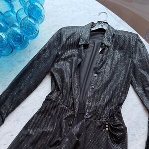 zara shiny wrap dress size s